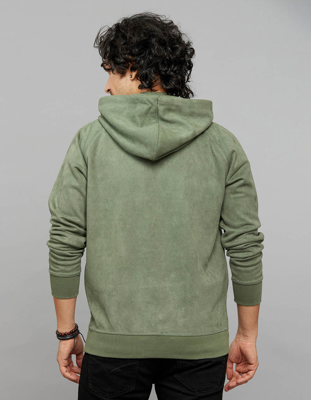 Moss Green Full Sleeves Hoodie